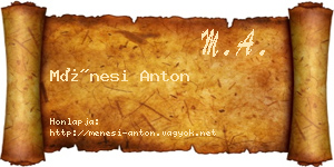 Ménesi Anton névjegykártya
